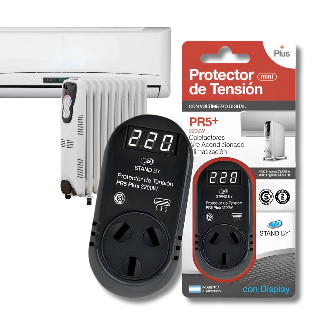 PROTECTOR DE TENSIÓN 2200W.10A.DIGITAL AIRE ACONDICIONADO/PR5+XUN